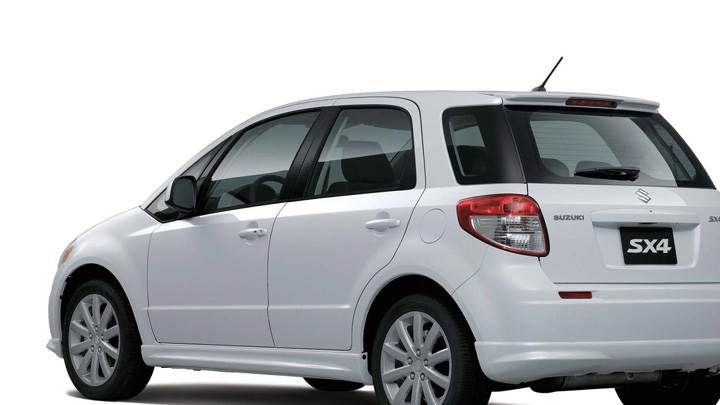 2010 Suzuki SX4 SportBack In White Side Back Pose
